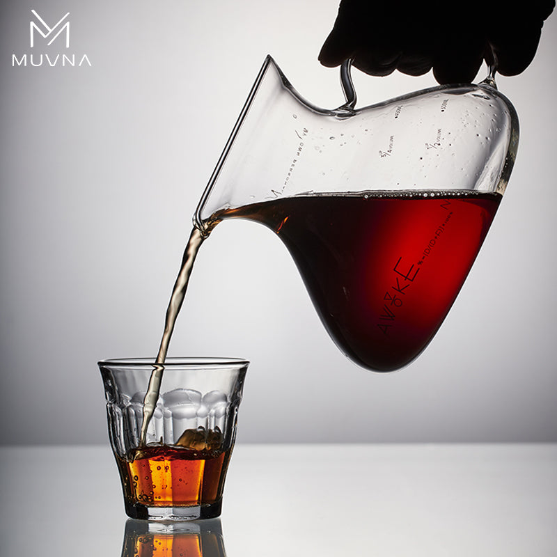 MUVNA慕威納 手沖咖啡螢盞玻璃分享壺帶刻度 450ml