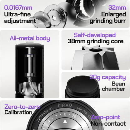 MAVO - Shadow Wand Manual Coffee Grinder