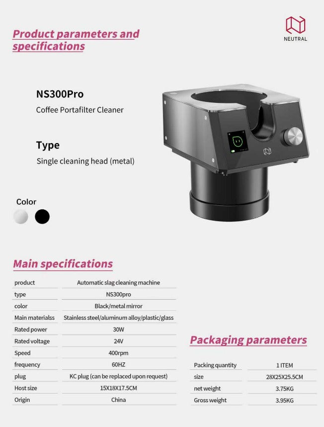 Neutral - Automatic portafilter cleaner NS300Pro main unit